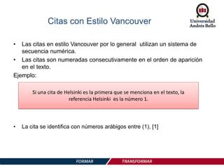 vancouver citas online|Online Vancouver Citation Tool